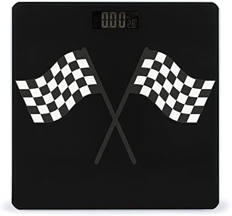 Kockasta trkačka zastava lako čitljiva vaga za mjerenje tjelesne težine Digitalna staklena vaga za dom, kupaonicu, spavaću