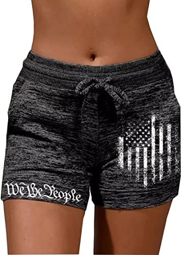 Llhxrui američka zastava kratke hlače za žene mi ljudi 1776 kratke hlače 4. srpnja Patriotski povremeni elastični kratki