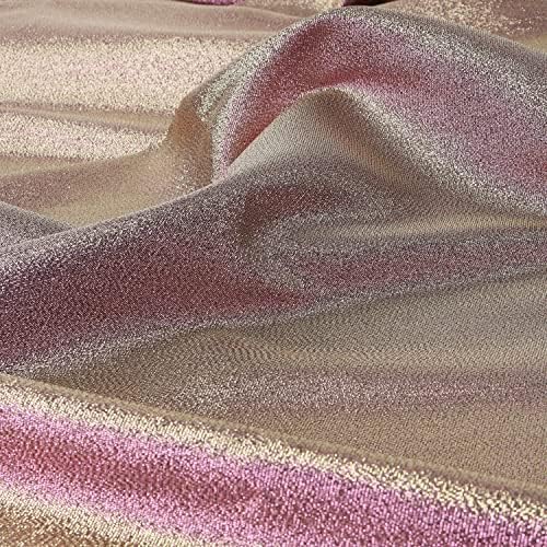 Iridescentna tkanina od ružičastog zlata s metalnim nitima koji mijenjaju boju za šivanje 60-inčne široke haljine od 1 jarda