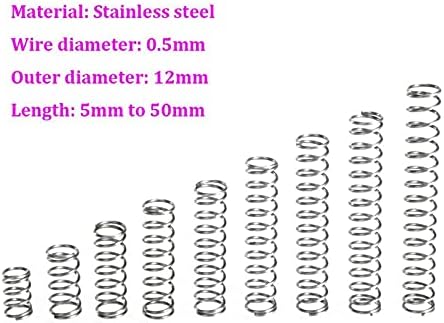 Kompresijske opruge pogodne su za većinu popravljanja i promjera žice 0,5 mm kompresija od nehrđajućeg čelika opruga vanjski