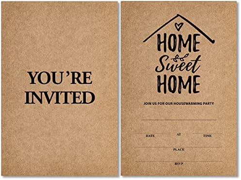 Soiceu rustikalni dom Sweet Home -Housewarding Party pozivnice sa omotnicama od 20 kućnih domaćih domaćih poziva