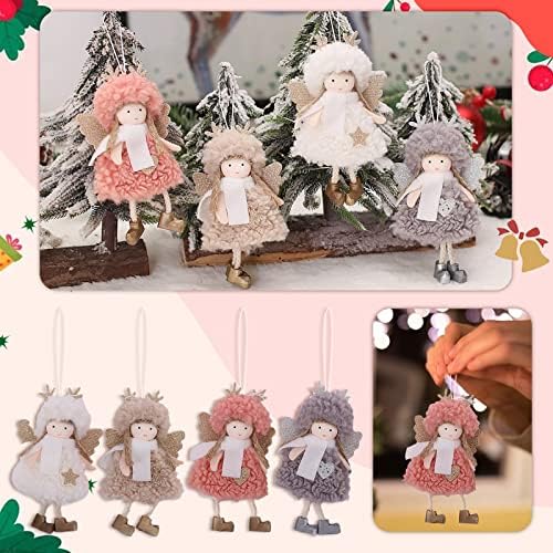 XIOS Božićni ukras 2022 božićni ukras pruge duge noge viseći stopala anđeoska lutka privjesak zvono za plašt
