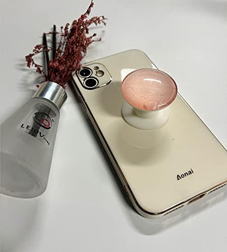 Prozirni sjajni ružičasti mramorni dizajn od ružičastog zlata proširiva sklopiva ručka za mobitel stalak za mobitel Držač