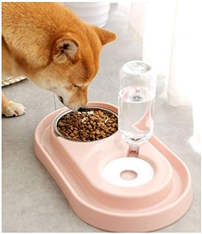 Zdjela za hranu s bočicom za vodu automatski dozator vode hranilica za kućne ljubimce dvostruka ne mokra usta zdjela od nehrđajućeg
