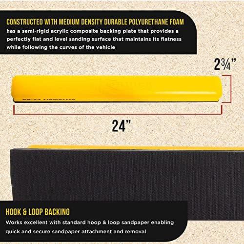 Serija Dura-Gold Pro 24-inčni brusilica K-Block firma Firm & Flex XL Longboard Ručni brusna i prolazna igralište PSA i rola