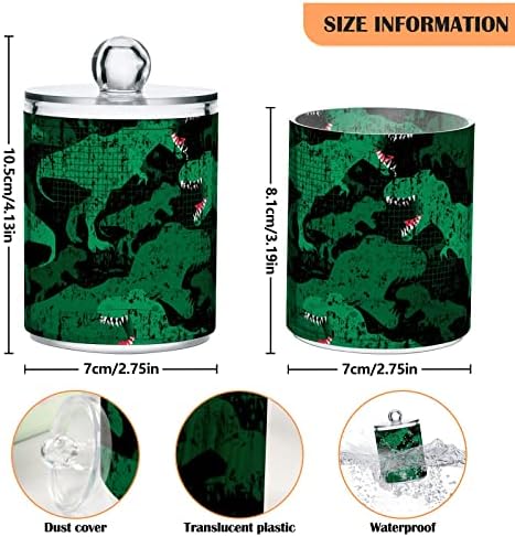 Sažetak zeleni dinosaur pamučni držač brisača za kupaonice Staklenke s poklopcima s poklopcima SET pamučni kuglični jastučić