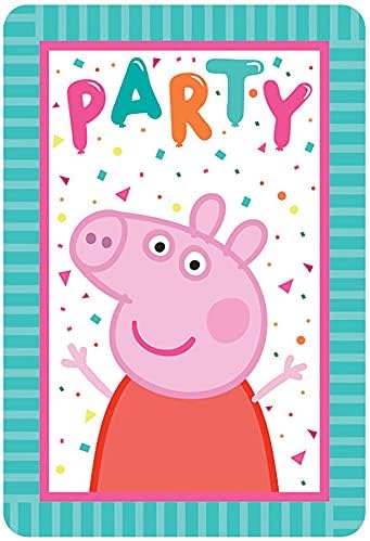 AMSCAN PEPPA PIG Confetti Party Paper Razglednica - 4 1/4 x 6 1/4 | Multi-boja | Set od 8