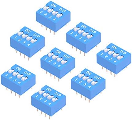 UXCELL 8PCS BLUE DIP Switch Horizontalni 1-4 Položaji 2,54 mm nagib za krugove PCB