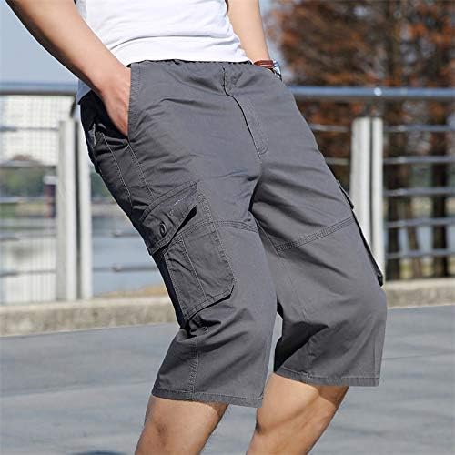 Ozmmyan muškarci teretni kratke hlače elastični struk opušteni fit ravna noga kratke hlače casual vanjski lagani radovi kratke