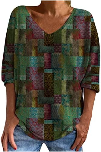 Gornja majica za žene 2023 3/4 rukava pamuk v vrat grafički srednjovjekovni kabed renesansni seljački seljački steampunk