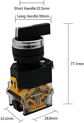 Dfamin 22 mm selektor tipke rotacijskog prekidača momentalno 2no 1no1nc 2 3 Pozicija dpst 10a 400V prekidač napajanja Uključeno/isključeno