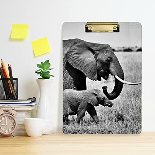 Slatka afrička životinja slon print clipboards za djecu, studentice, žene, muškarce, veličina slova, plastična niskoprofilna