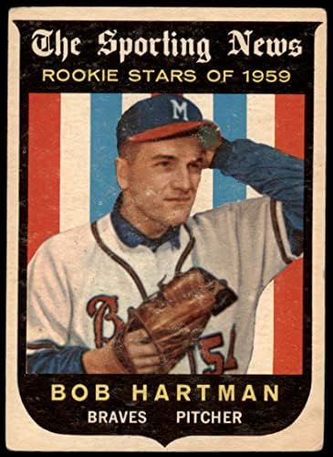 1959. Topps 128 Bob Hartman Milwaukee Braves Dean's Cards 2 - Dobri Braves