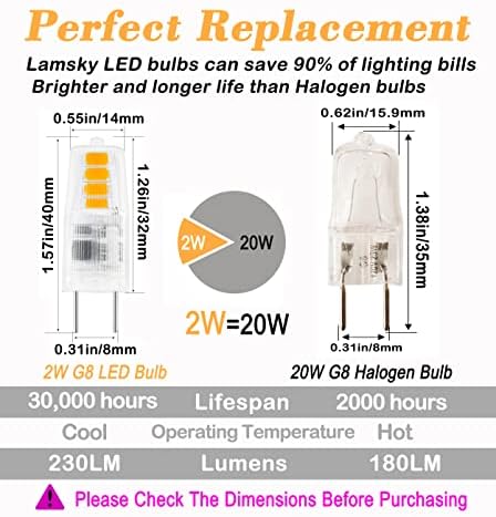 Prirodna bijela LED žarulja od 120 V, 2 vata podesiva AC, 20 vata ekvivalentna halogenoj žarulji od 20 vata, dvo-pinske žarulje