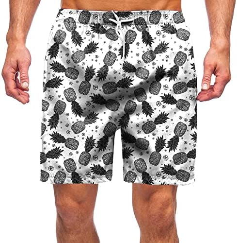 ZDOO muške havajske plaže kratke hlače ljetne smiješne plodove grafički tisak kratkih hlača casual plivačke kovčege s mrežnim